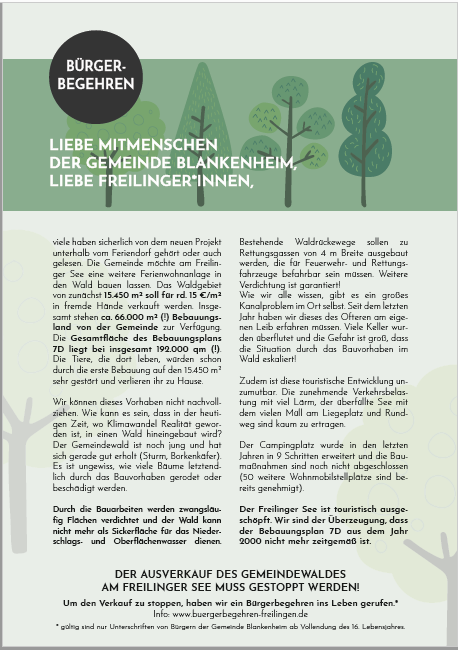 Info Flyer Bürgerbegehren Freilingen